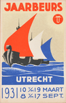 710888 Visitekaartje voor de Jaarbeurs Utrecht, 1931 in maart en september, met achterop de jaarkalender 1931.